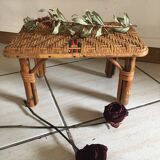 Foot rest in vintage rattan