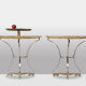 Pair of metal and bronze cast consoles. Contemporary.
