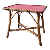 Table basse rotin et Formica
