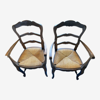 Lot de 2 fauteuils en bois