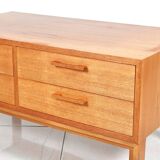Teak low chest of drawers by Kai Kristiansen for Feldballes Mobler