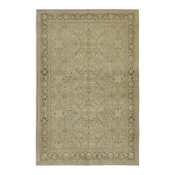 Hand-knotted persian  1970s 220 cm x 327 cm beige wool carpet