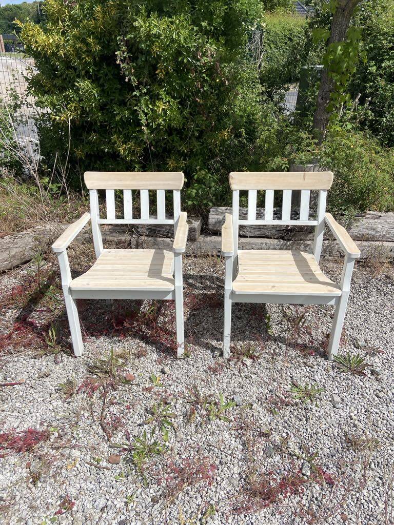 2 refurbished Ikea wooden armchairs