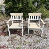 2 refurbished Ikea wooden armchairs
