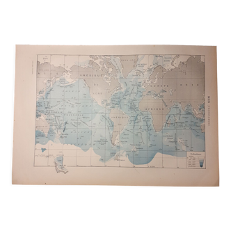 Old map of the oceans from 1922