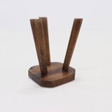 Artisan Stained Pine Stool France 1950s