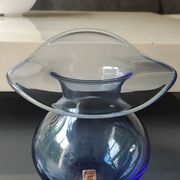 Bohemia Selection ball vase in handmade crystalline. Cobalt blue.