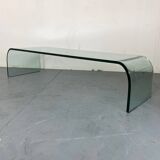 Italian Modernist Glass Waterfall Coffee Table by Angelo Cortesi for Fiam, 1980s