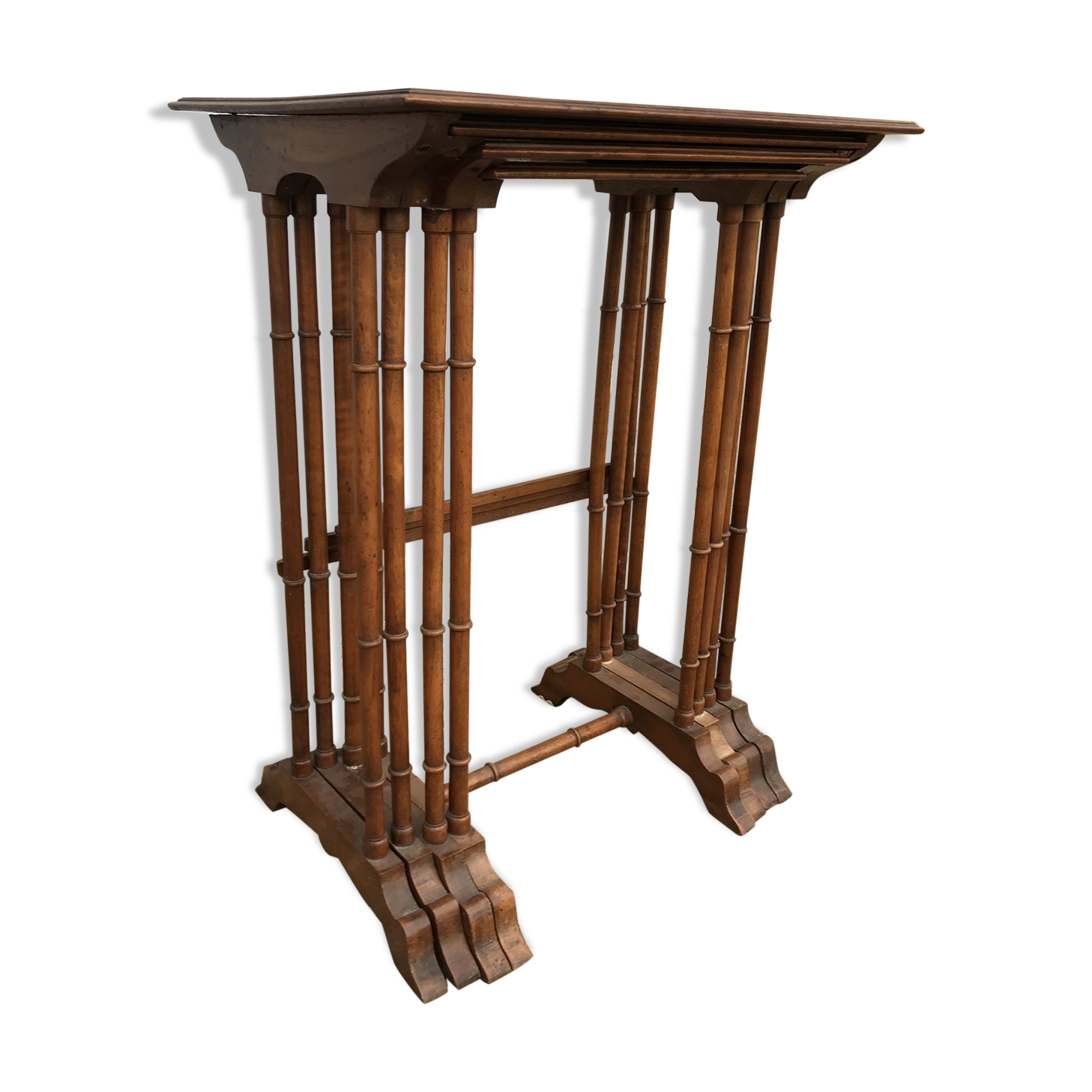 4 pull-out tables wood 1900