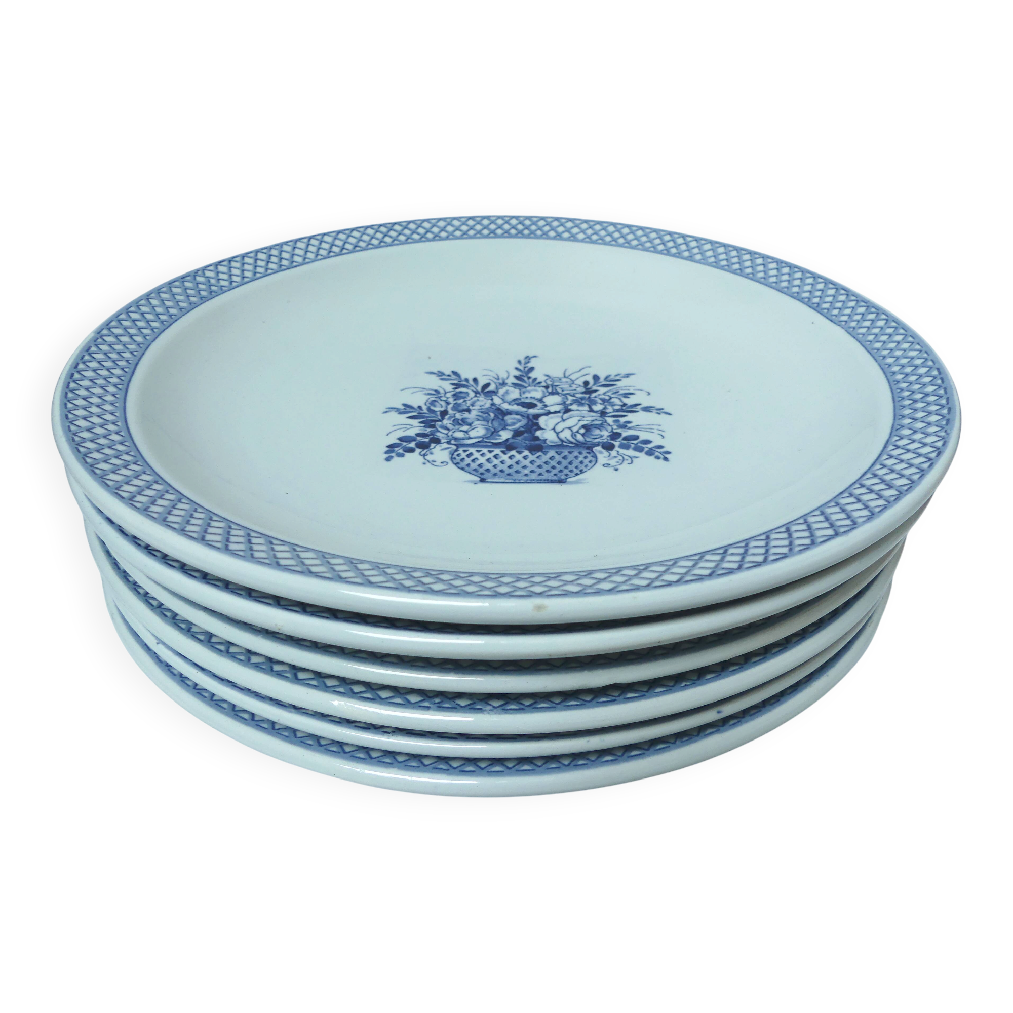Assiettes creuses Sarreguemines Vieux-Delft
