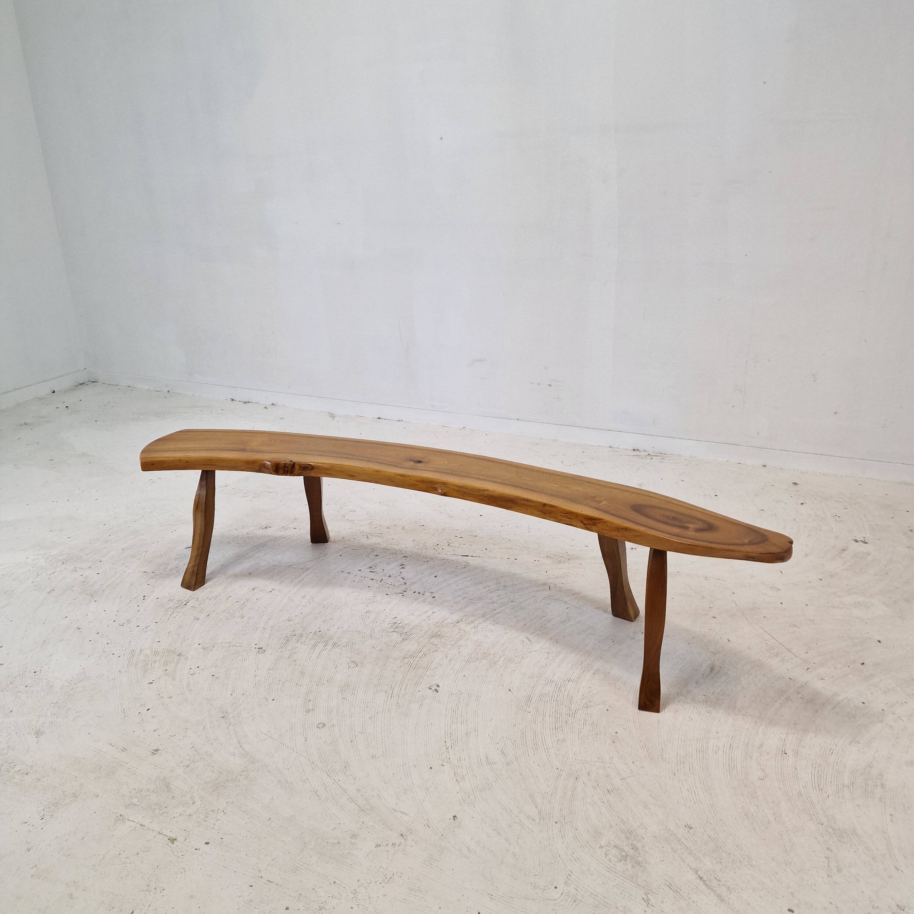 Wooden Tree Trunk Bench, France 1960s