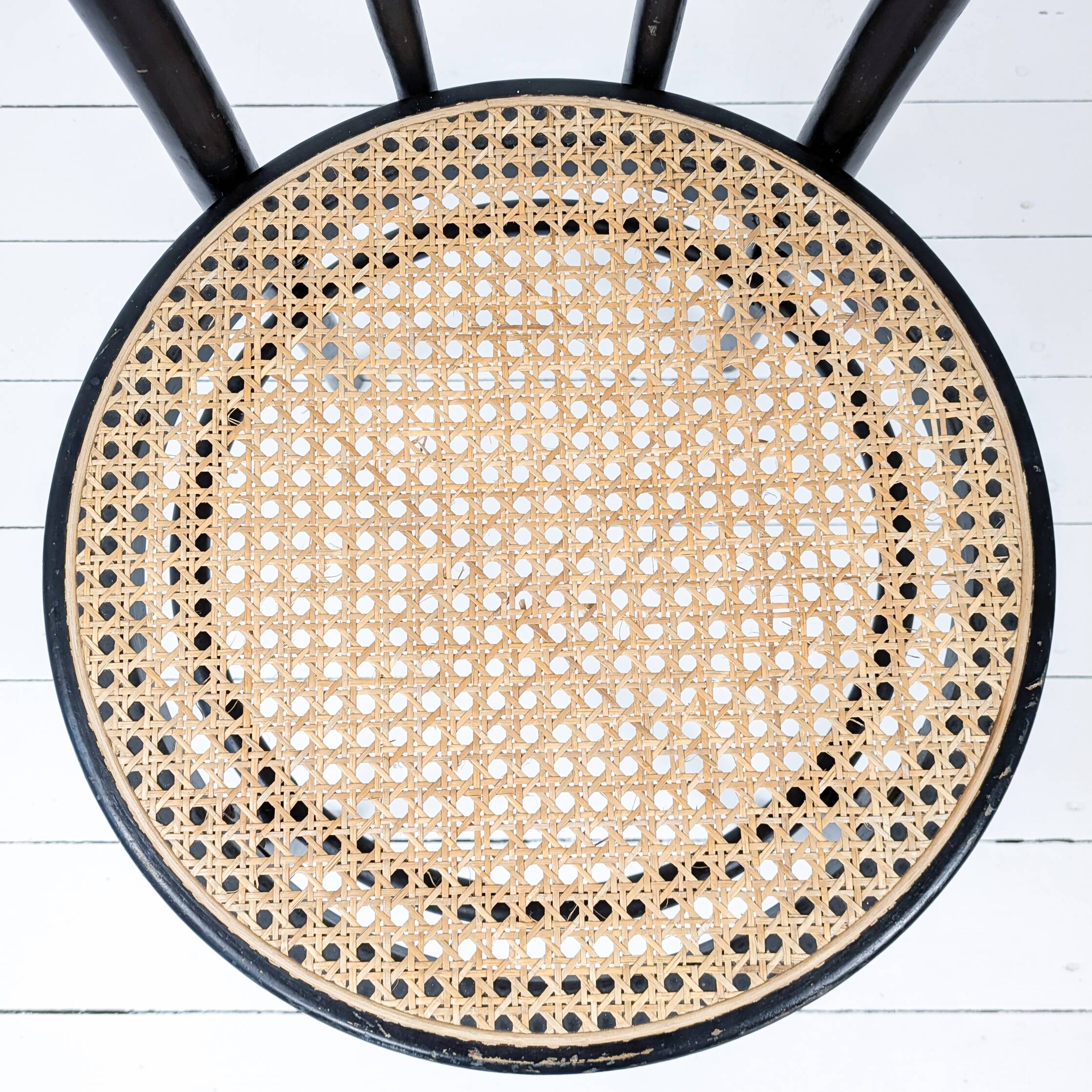 Chaise de café vintage Bugholz noir Wiener Geflecht Chaise de salle à manger