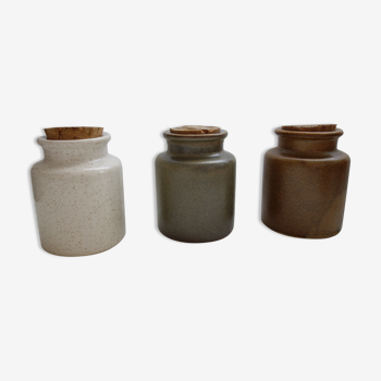 Lot de 3 pots en grés