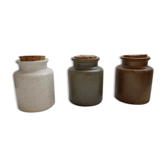 Lot of 3 stoneware pots