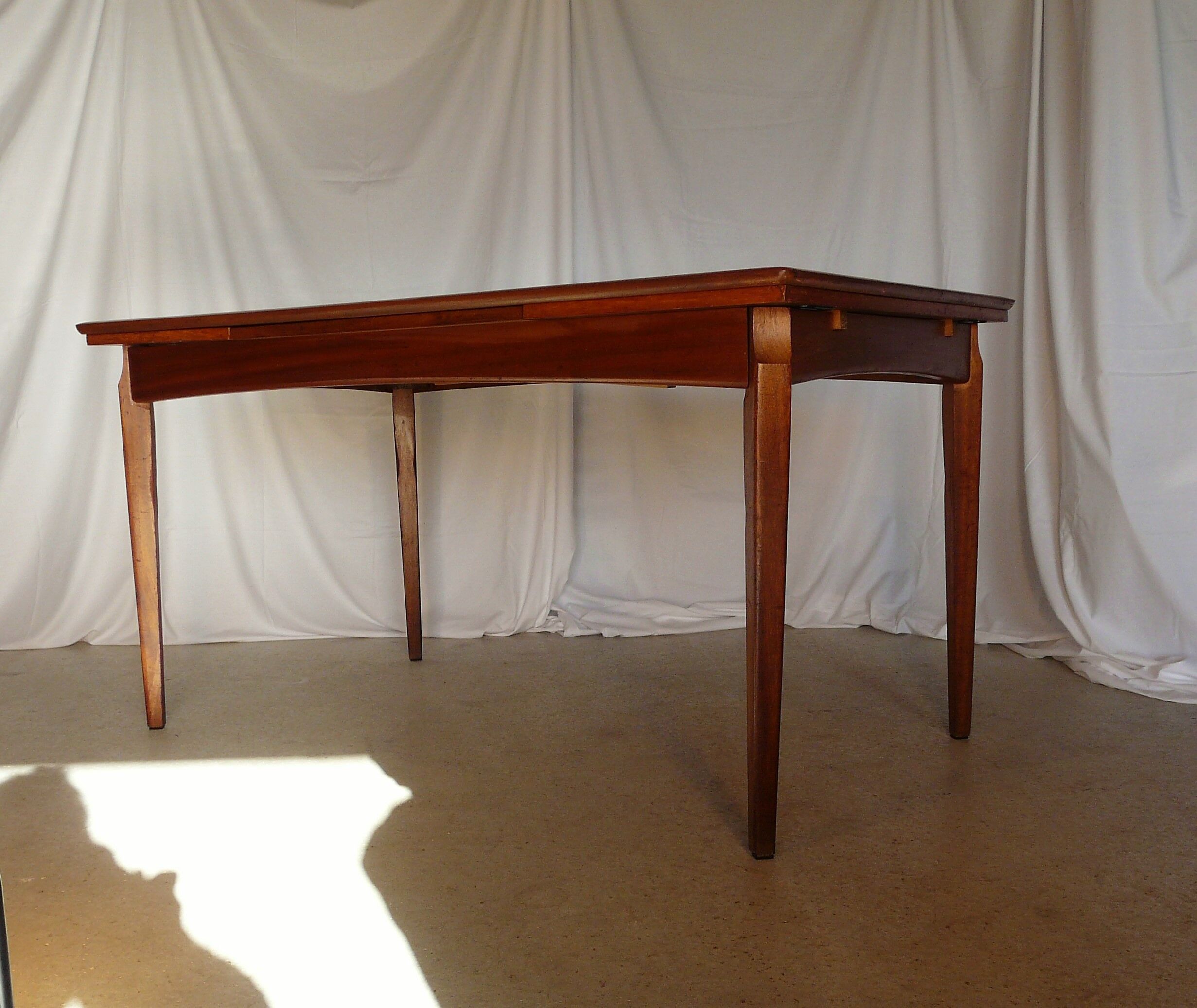 Scandinavian extendable rectangular teak table