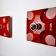 Pair of Fat Lava wall lamps by Hustadt Leuchten, Orange ceramic, Germany, 1960