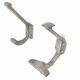Two mismatched art deco aluminum hooks
