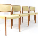 Set of 4 Niels O Möller model 80 chairs vintage danish design