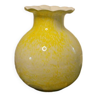 Yellow blown glass vase