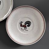 Pair of plates with rooster decor