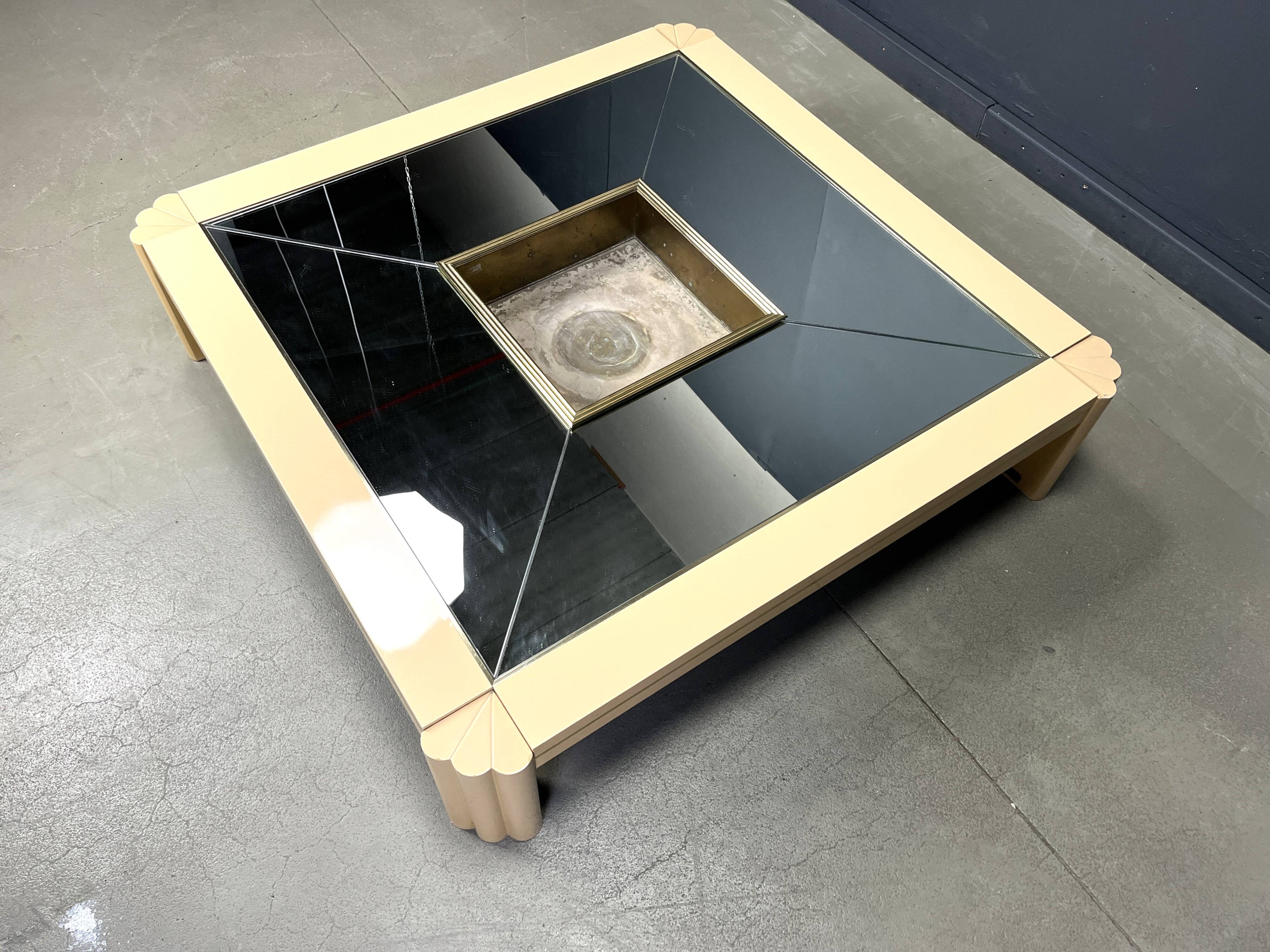 Vintage lacquer coffee table by Alain Delon for Maison Jansen, 1970s