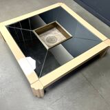 Vintage lacquer coffee table by Alain Delon for Maison Jansen, 1970s
