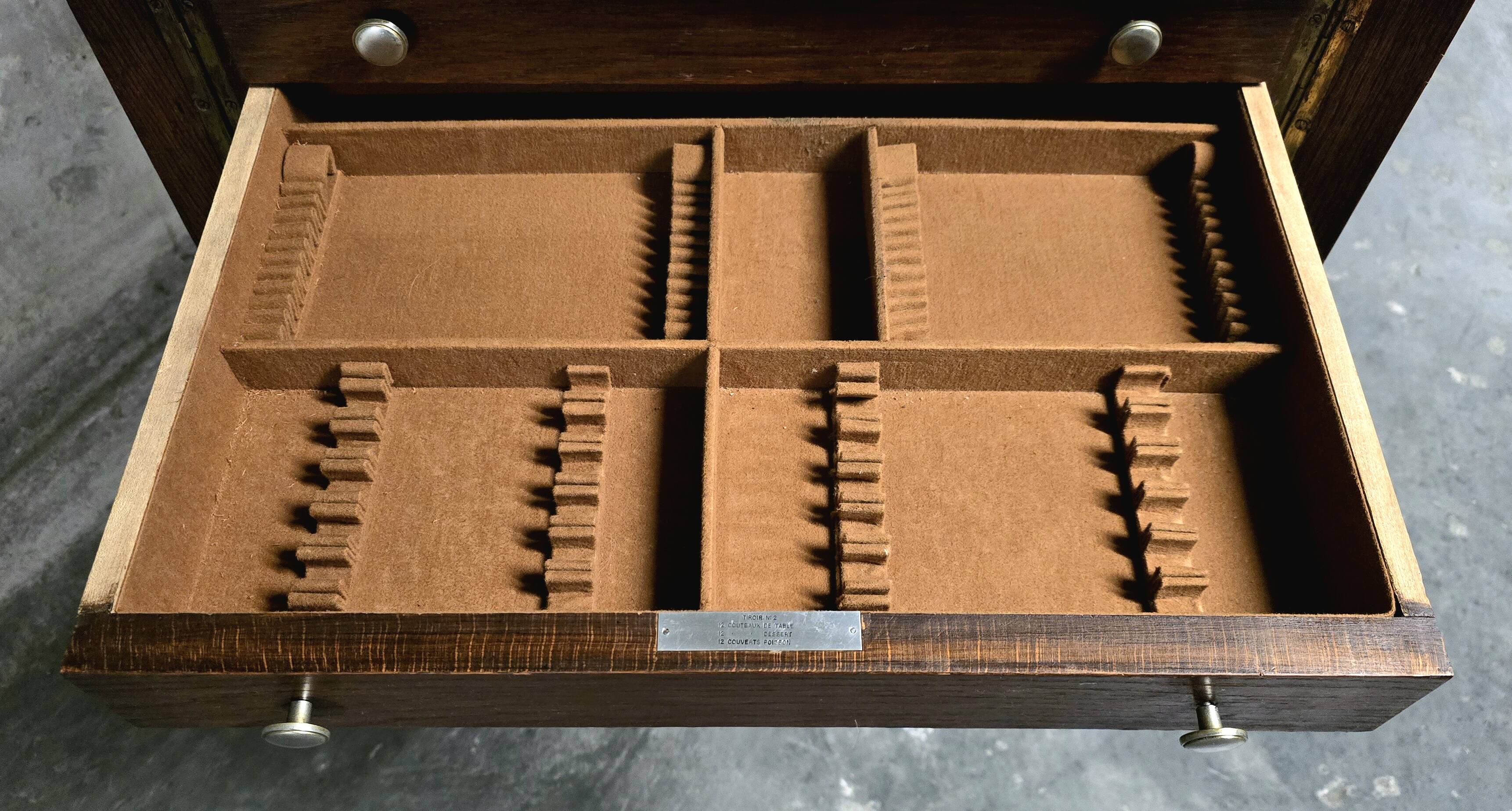 Empty silverware cabinet / vintage cutlery cabinet on tapered legs – year