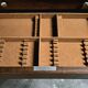 Empty silverware cabinet / vintage cutlery cabinet on tapered legs – year