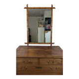 Vintage wooden mirror with bamboo imitation 102 x 75 cm – Exotic spirit