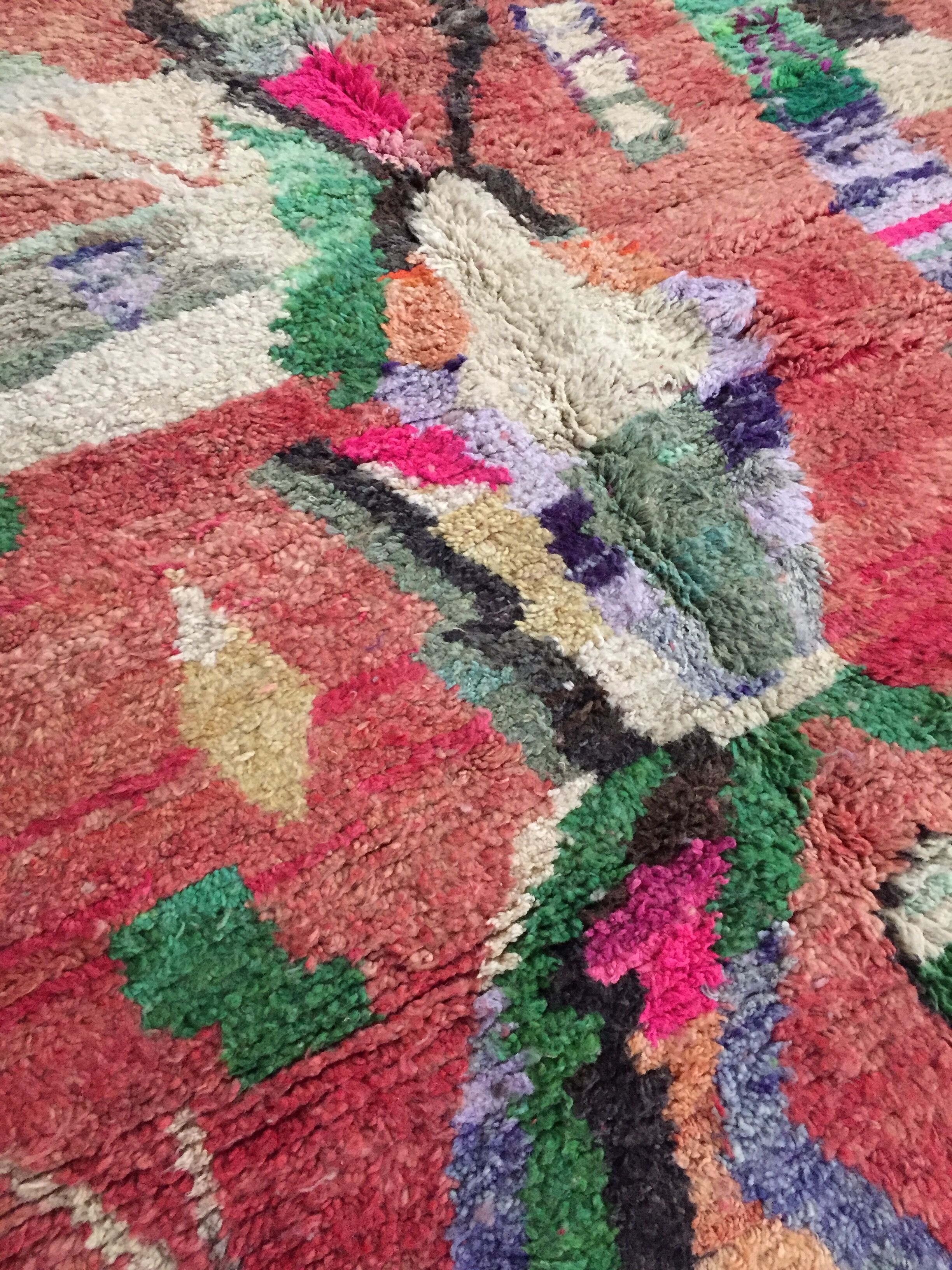 Moroccan Berber carpet Boujaad with colorful patterns 243x163cm