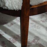 Pair of Danish armchairs in beech, reupholstered in lambswool, Art Nouveau, 1900s.