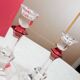 Baccarat Harcourt Candlesticks, Red Knob – Pair, 22 cm