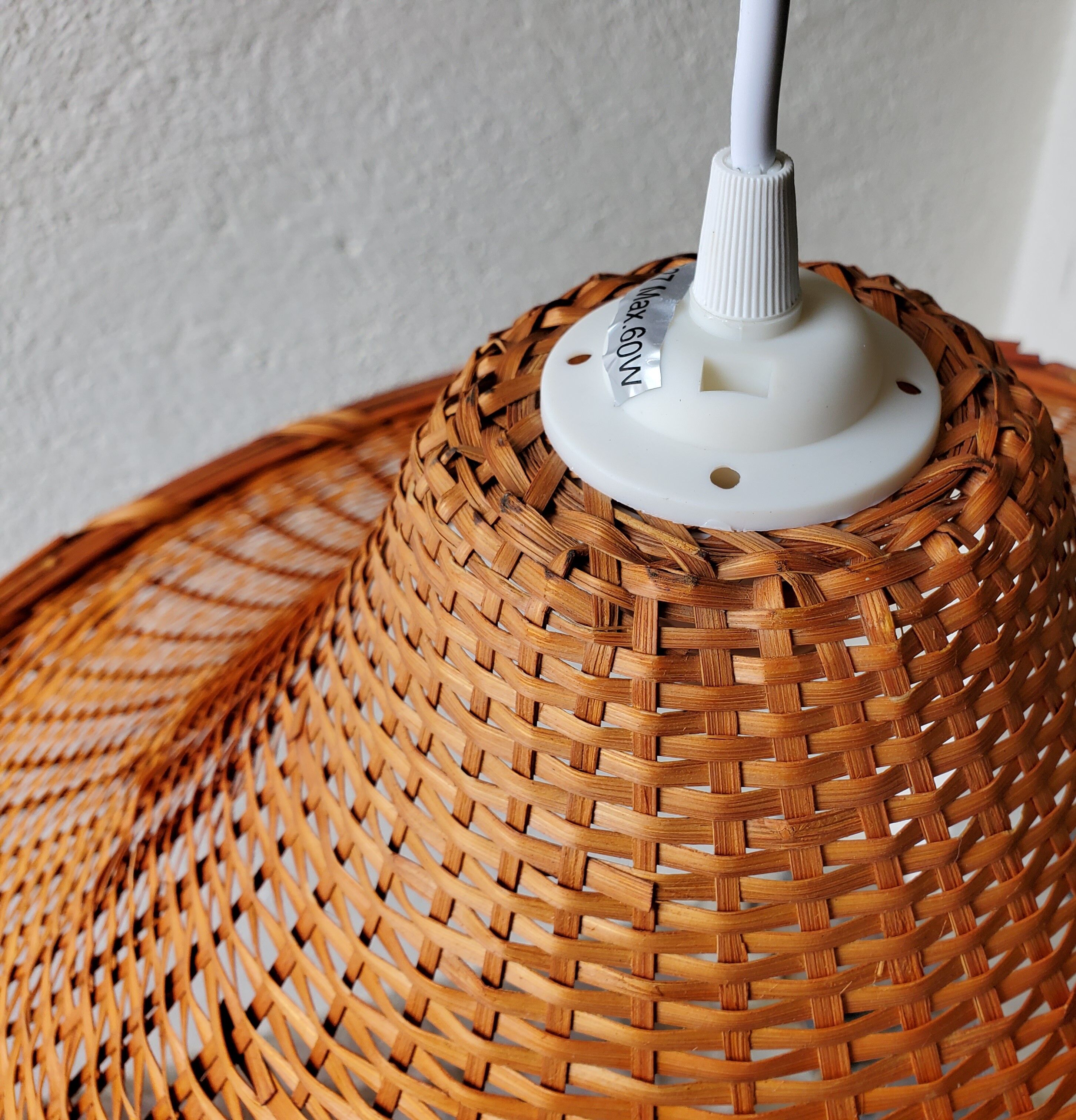 Rattan hanging lamp 1970