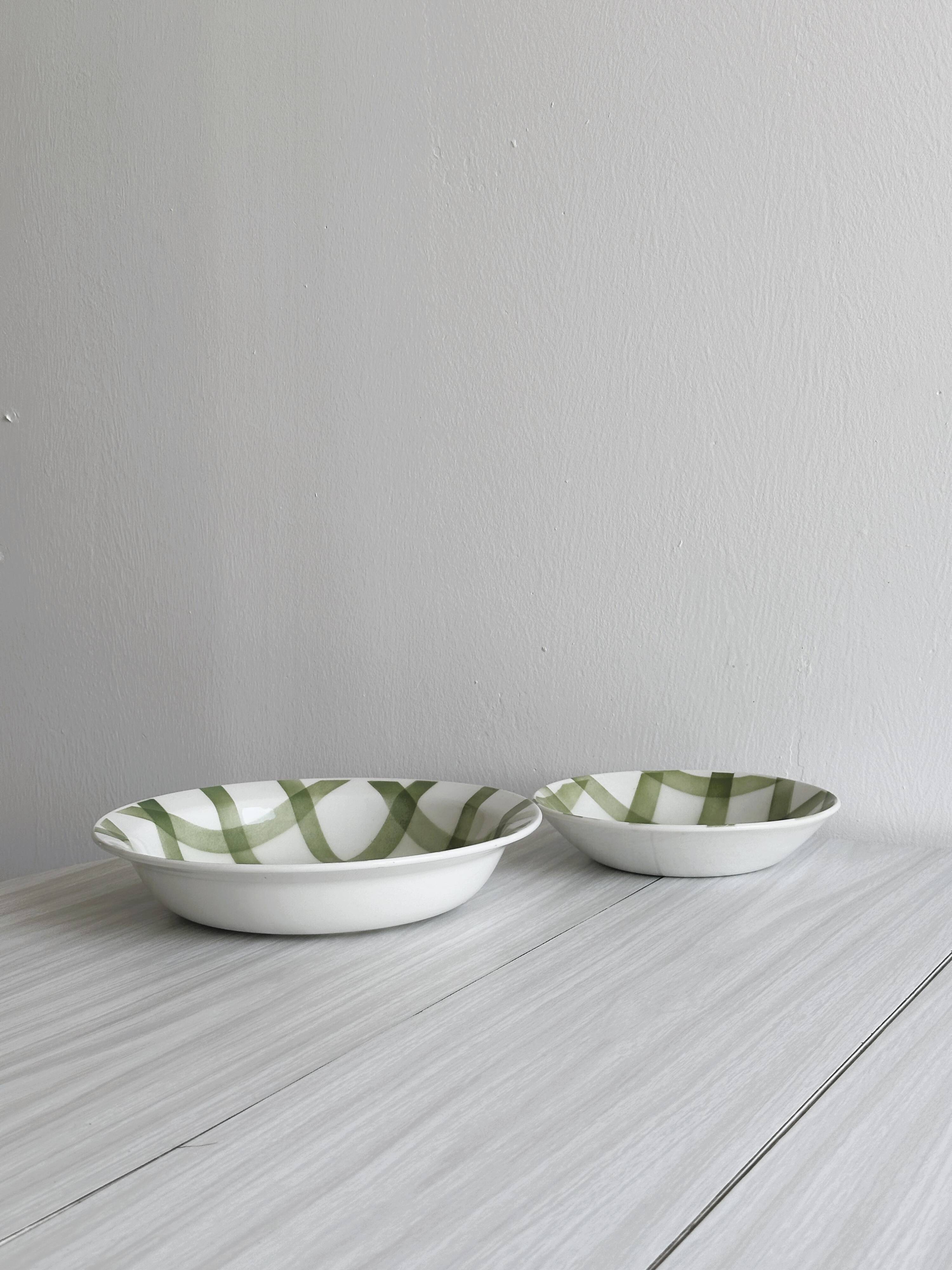 Two flat salad bowls from Moulin des Loups