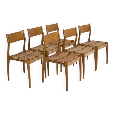Suite de 6 chaises GESSEF éditées par Consorzio Sedie Friuli, Italie, années 1970