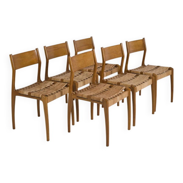 Suite de 6 chaises GESSEF éditées par Consorzio Sedie Friuli, Italie, années 1970