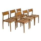 Set of 6 GESSEF chairs published by Consorzio Sedie Friuli, Italy, 1970s.