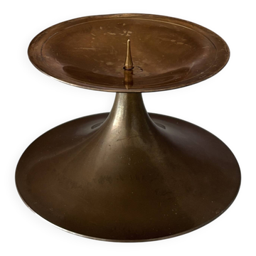 Support de bougie en laiton vintage – Design sculptural des années 50