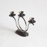 Art Deco Tubular Steel And Bakelite Candelabra, Netherlands 1930s