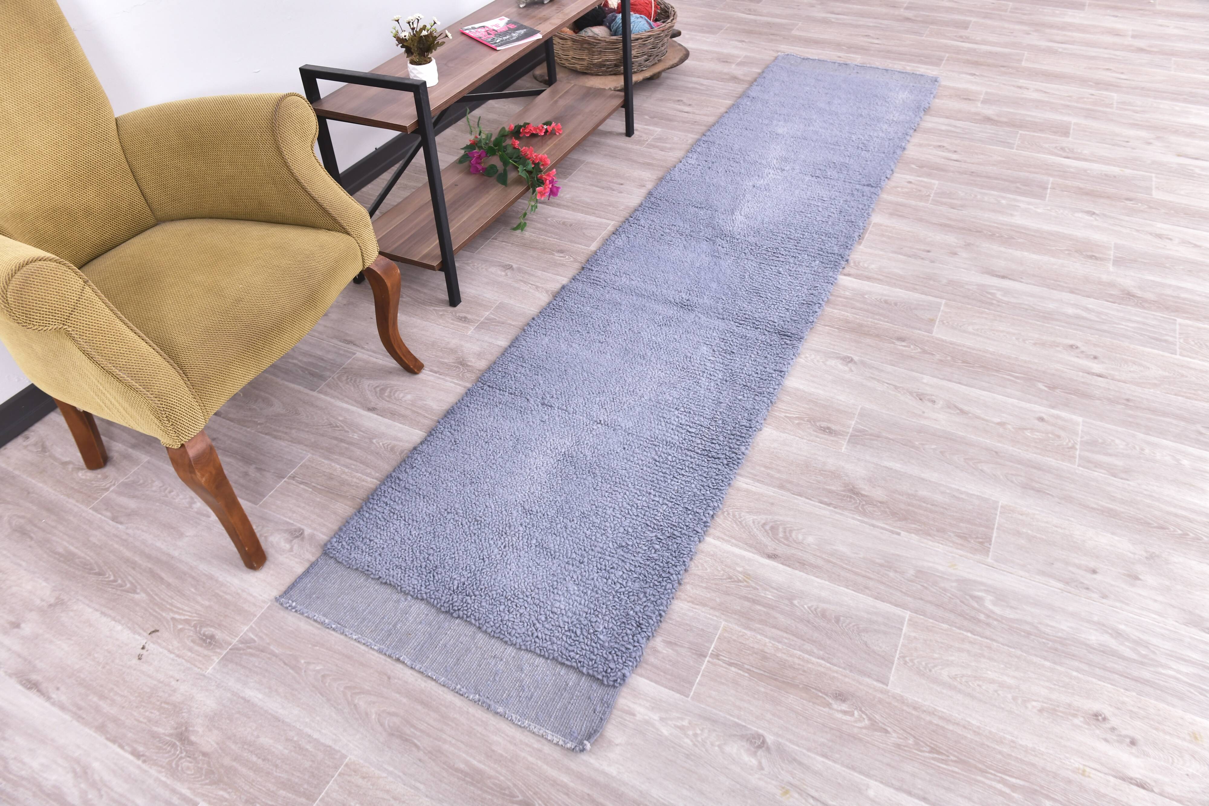 Blue Vintage Runner Rug 66x303Cm SK 240771