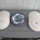 Set of 9 myott meakin england blue dessert plates