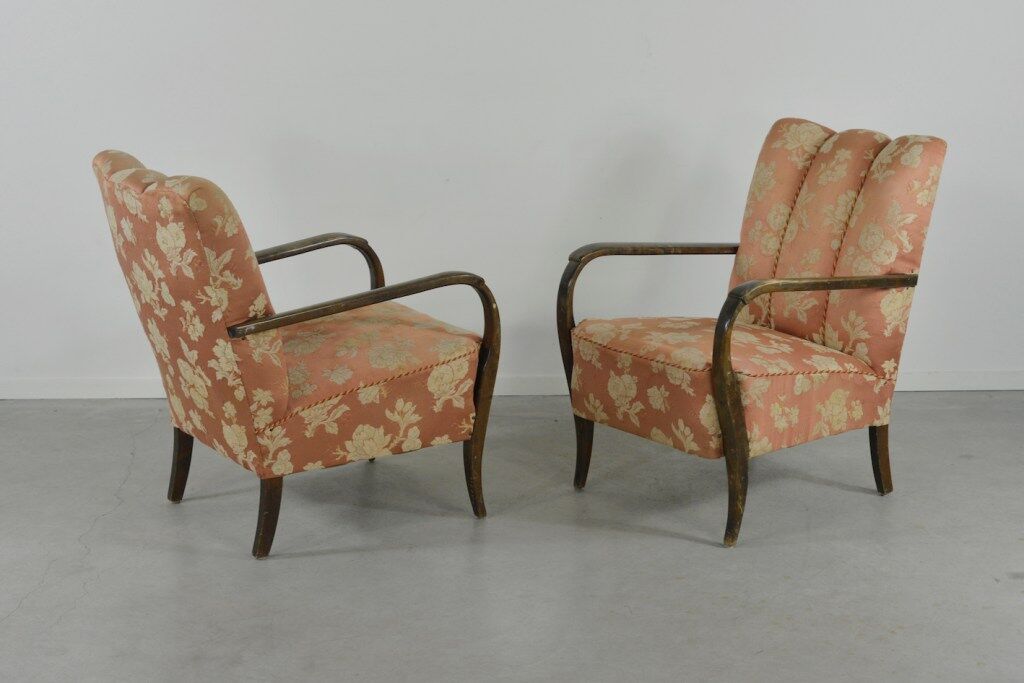 Set of 2 Swedish sculptural armchairs from the 1950s