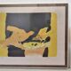 Lithograph by Paul Guiramand (1926 - 2007) Birds around the nest.