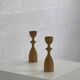 Pair of vintage wooden candlesticks