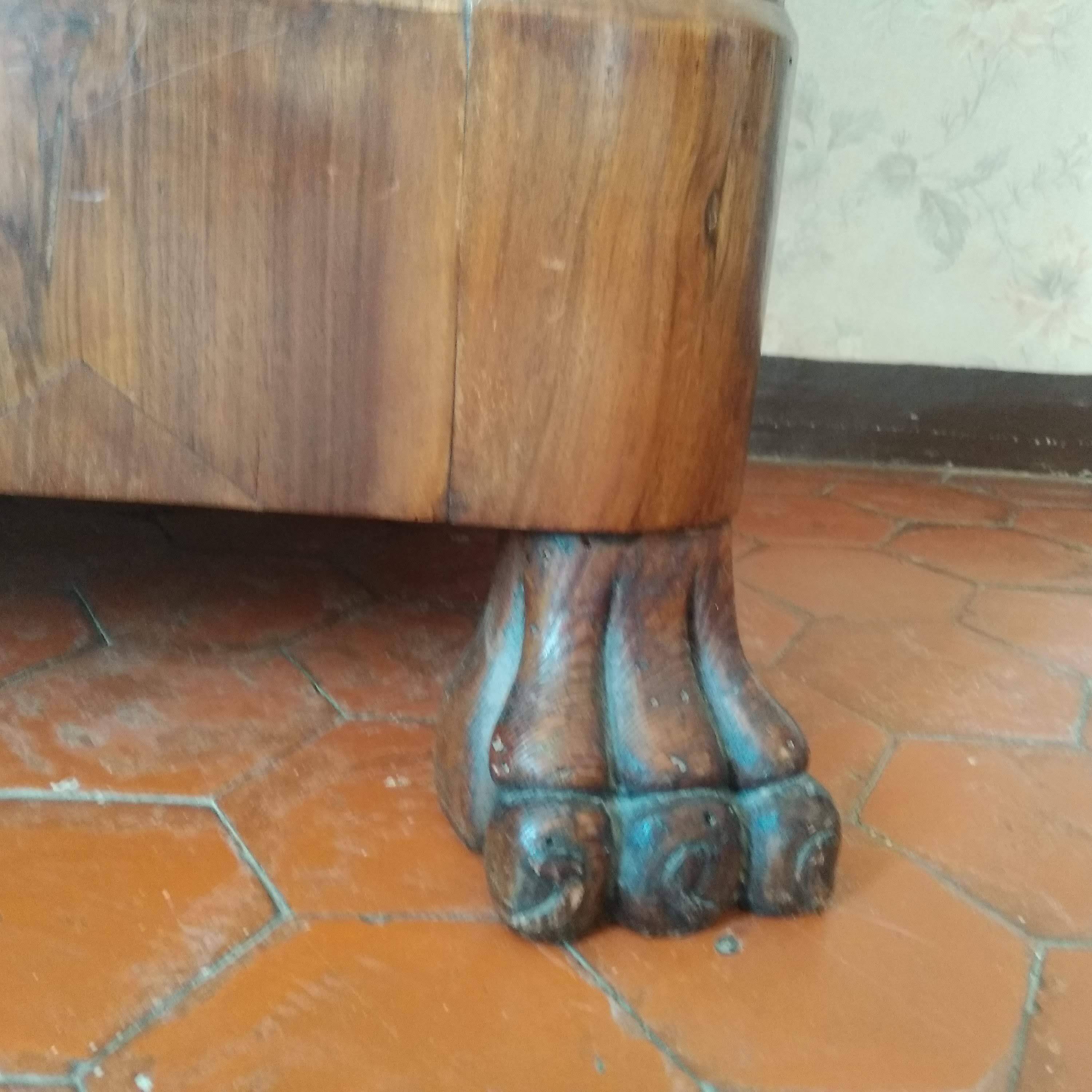 Antique Louis Philippe chest of drawers with lion paws