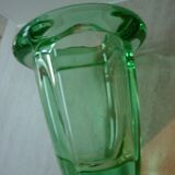 Green crystal vase from the 50s