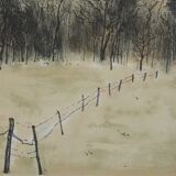 Bernard Gantner: Clearing under the snow, signed original lithograph.
