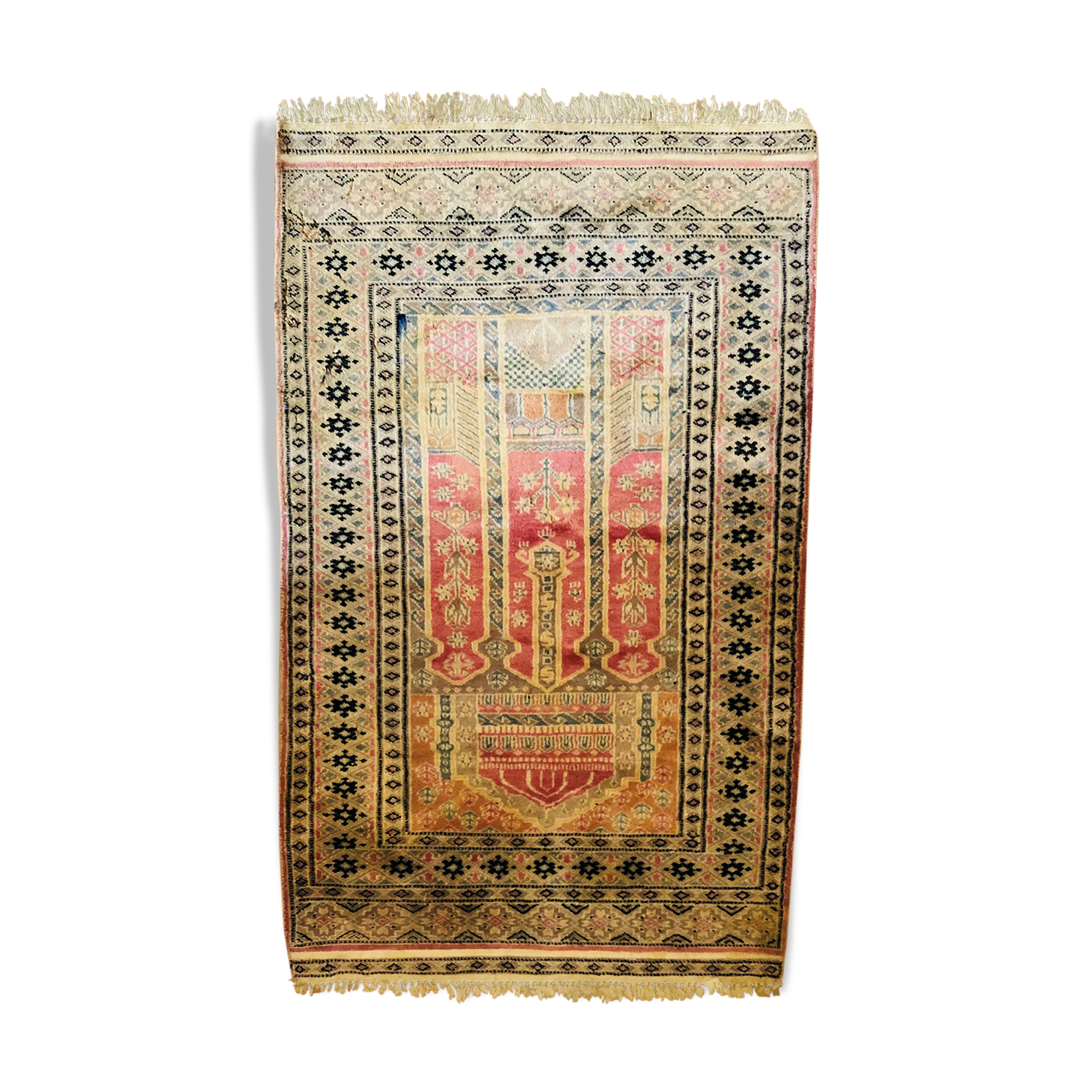 Wool and silk carpet 129 x 76 cm