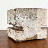 Klaus Lehmann, Cubist art sculpture in postmodern German brutalist ceramic Studio Pottery no. 337 81, 1981