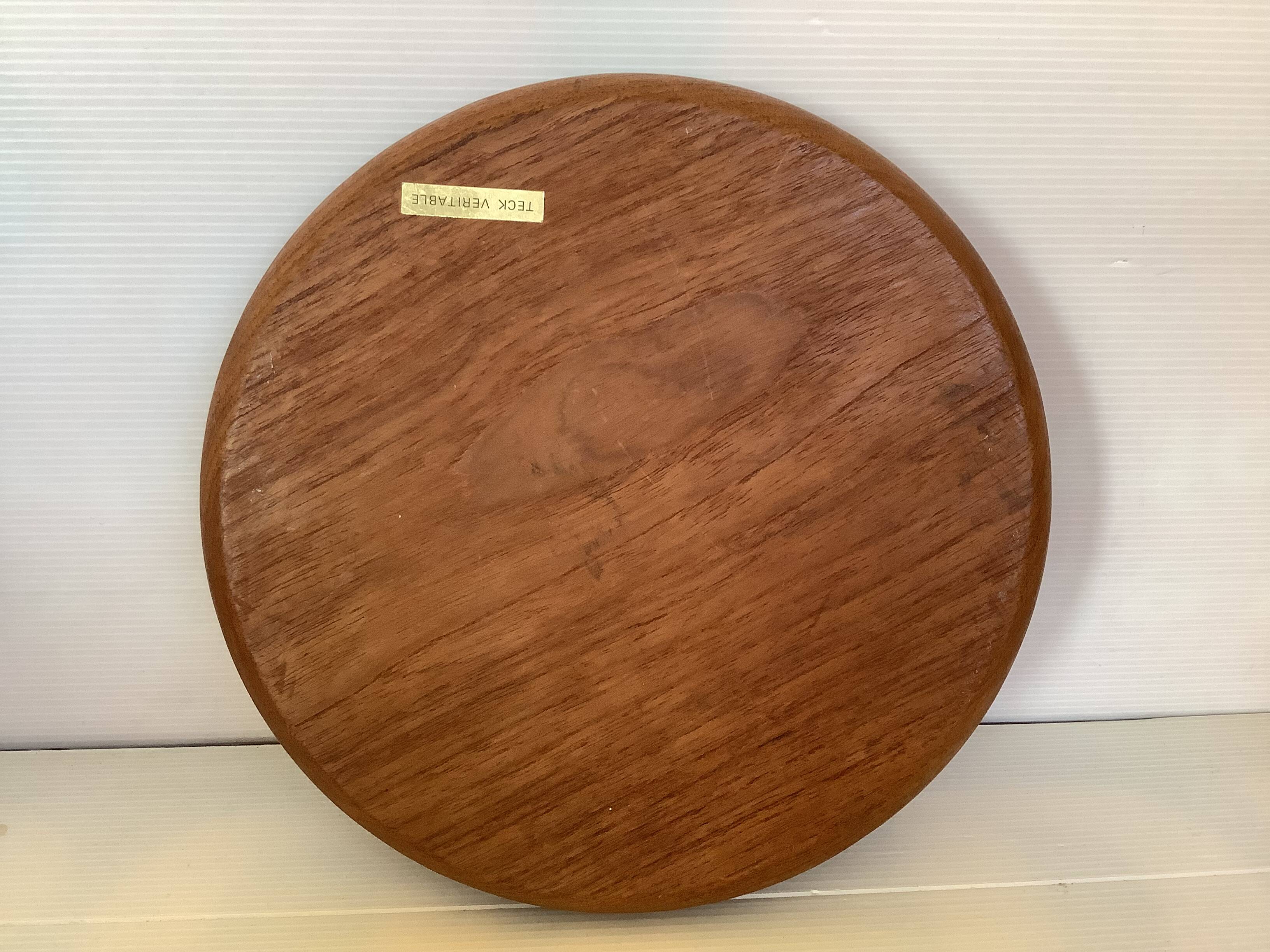 Scandinavian-style teak tray with compartments